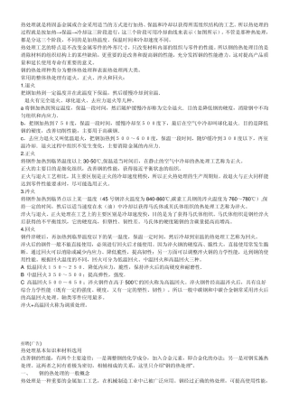 淬火、正火、回火