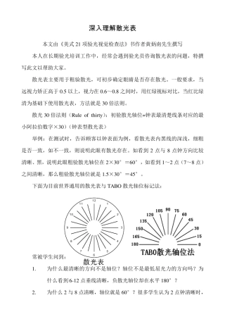深入理解散光表