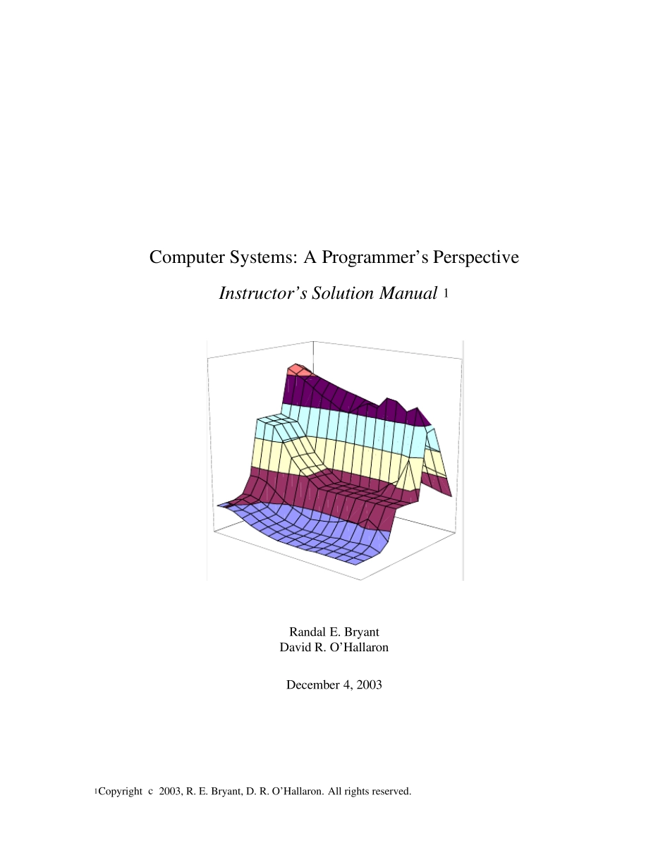 深入理解计算机系统答案(超高清电子版)_第1页