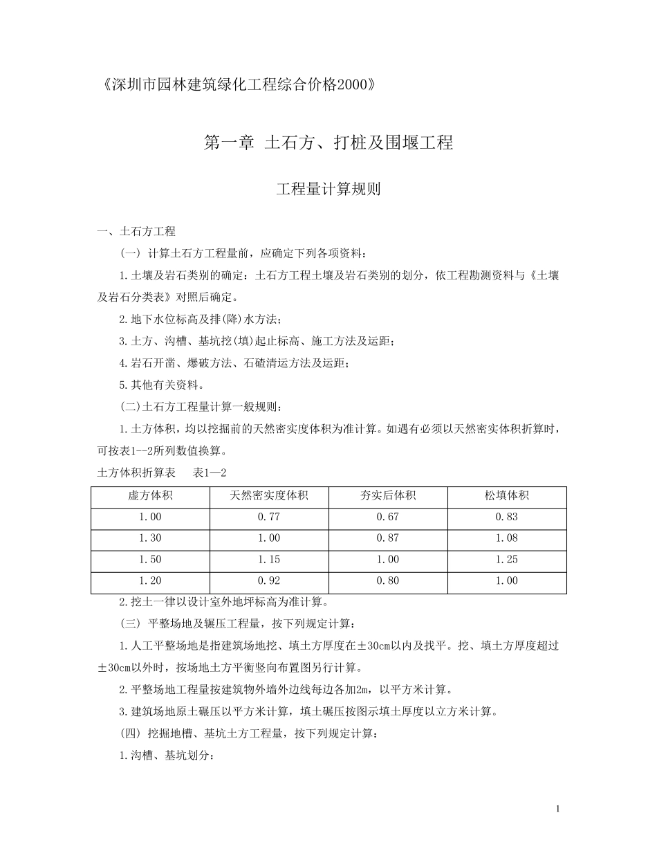 深圳园林定额(2000)_第1页