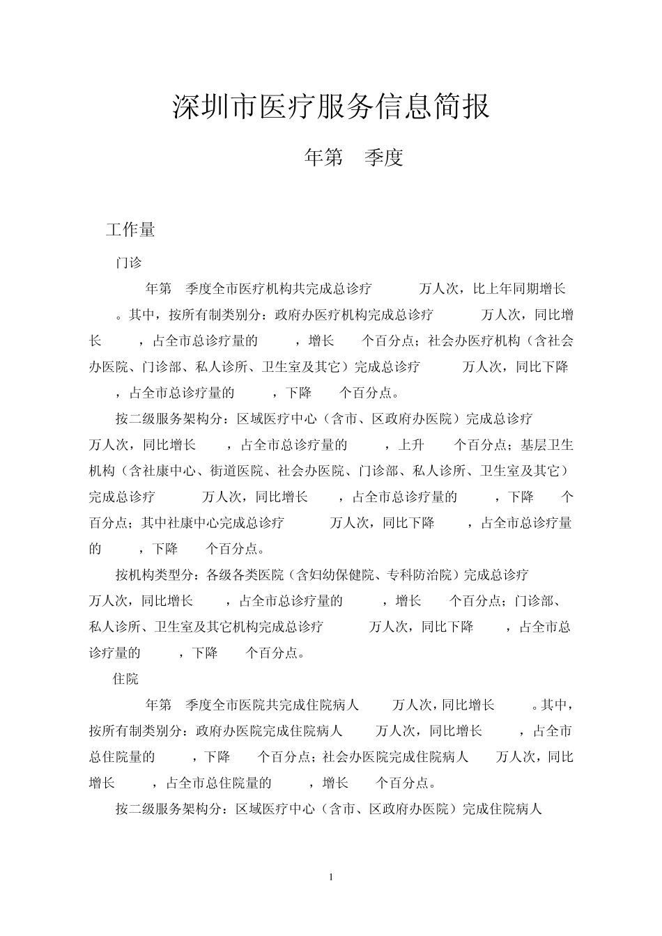 深圳市医疗服务信息简报_第1页