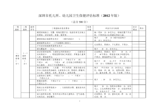 深圳市托儿所、幼儿园卫生保健评估标准(2012年版)