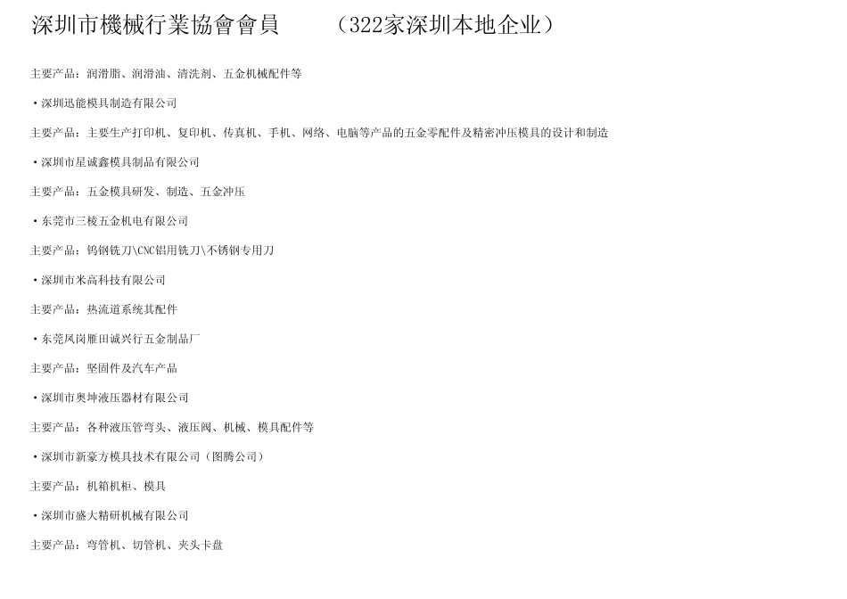 深圳市机械行业协会会员(原始)_第2页