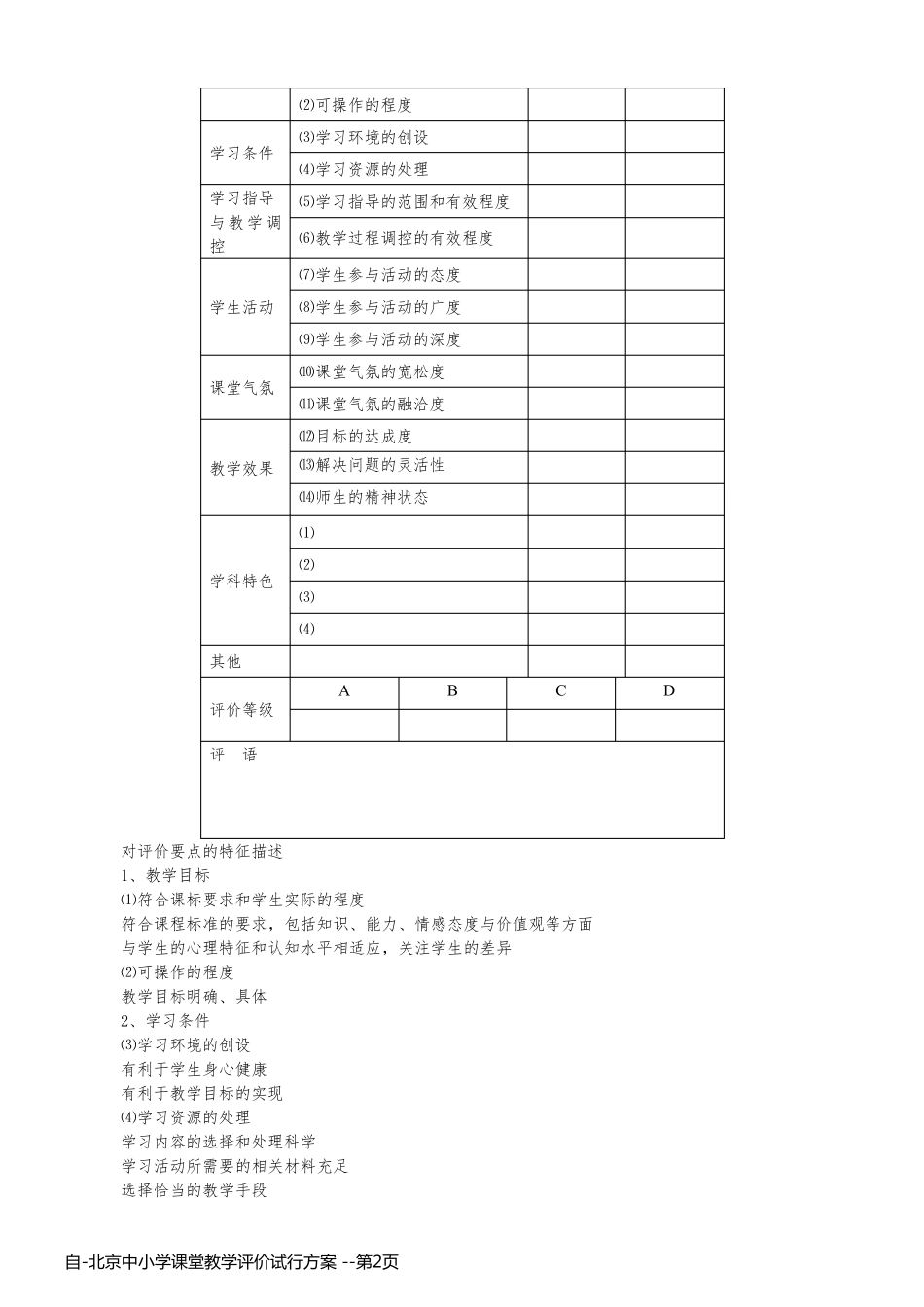 自-北京中小学课堂教学评价试行方案 _第2页