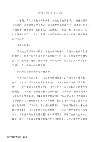 学校迎检汇报材料