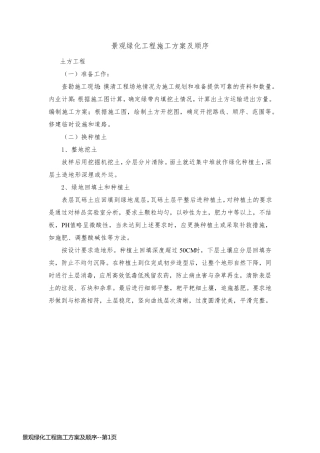 景观绿化工程施工方案及顺序