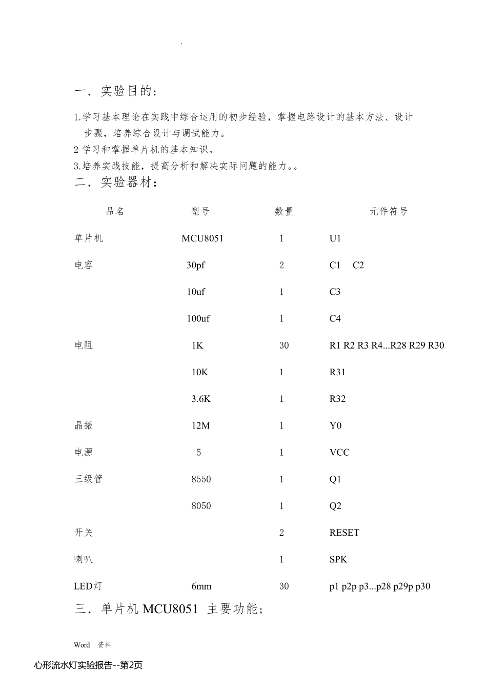 心形流水灯实验报告_第2页