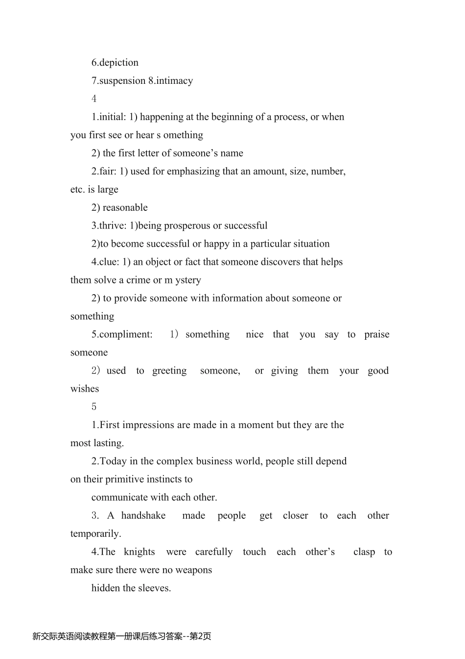 新交际英语阅读教程第一册课后练习答案_第2页