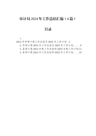 审计局2024年工作总结汇编（4篇）