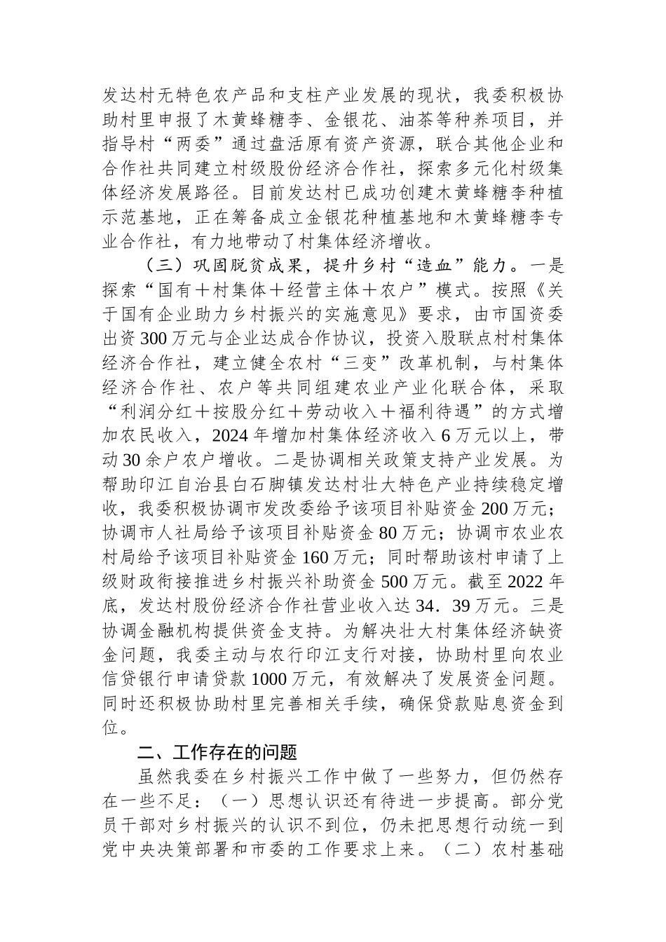 市国资委党委2024年乡村振兴工作情况总结及下一步工作计划_第2页