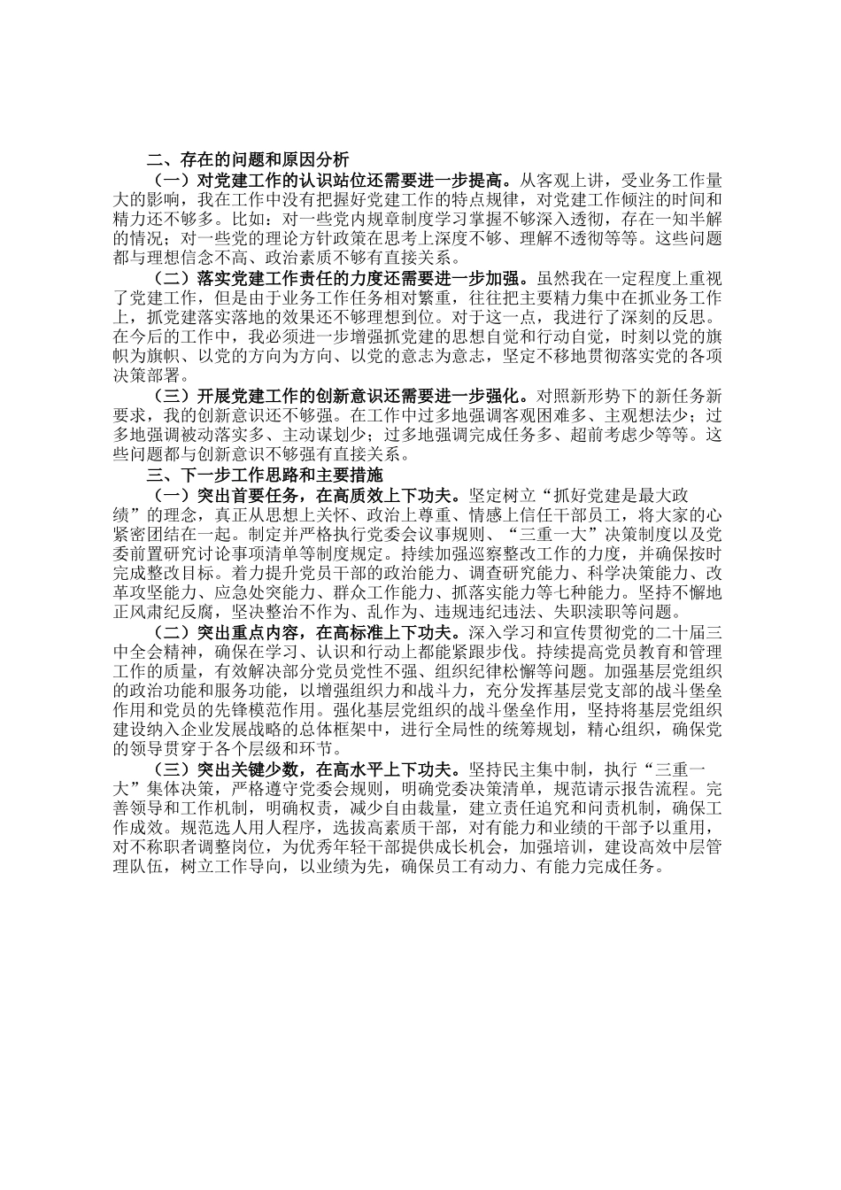 市国资委党委书记2024年基层党建工作述职报告_第2页