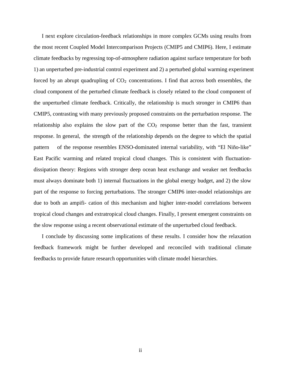 Links Between Climate Feedbacks and the Large-Scale Circulation Across Idealized an 原版完整文件_第2页