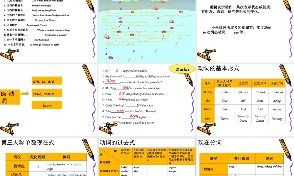 小学英语语法汇总教学PPT