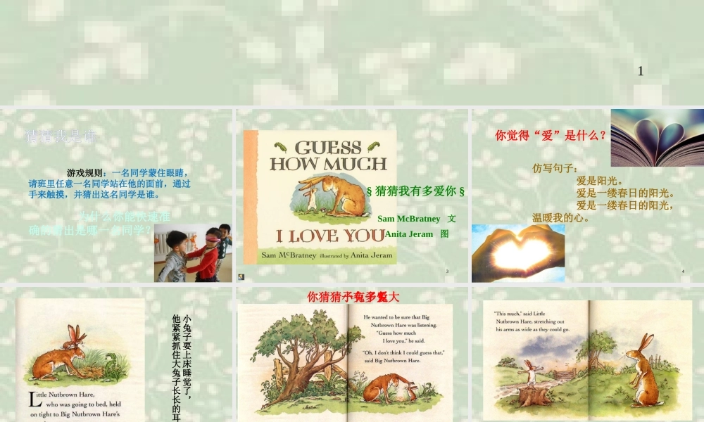 猜猜我有多爱你绘本课件