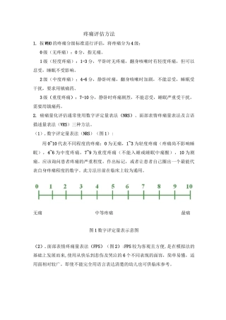 疼痛评估方法