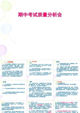 期中考试质量分析会