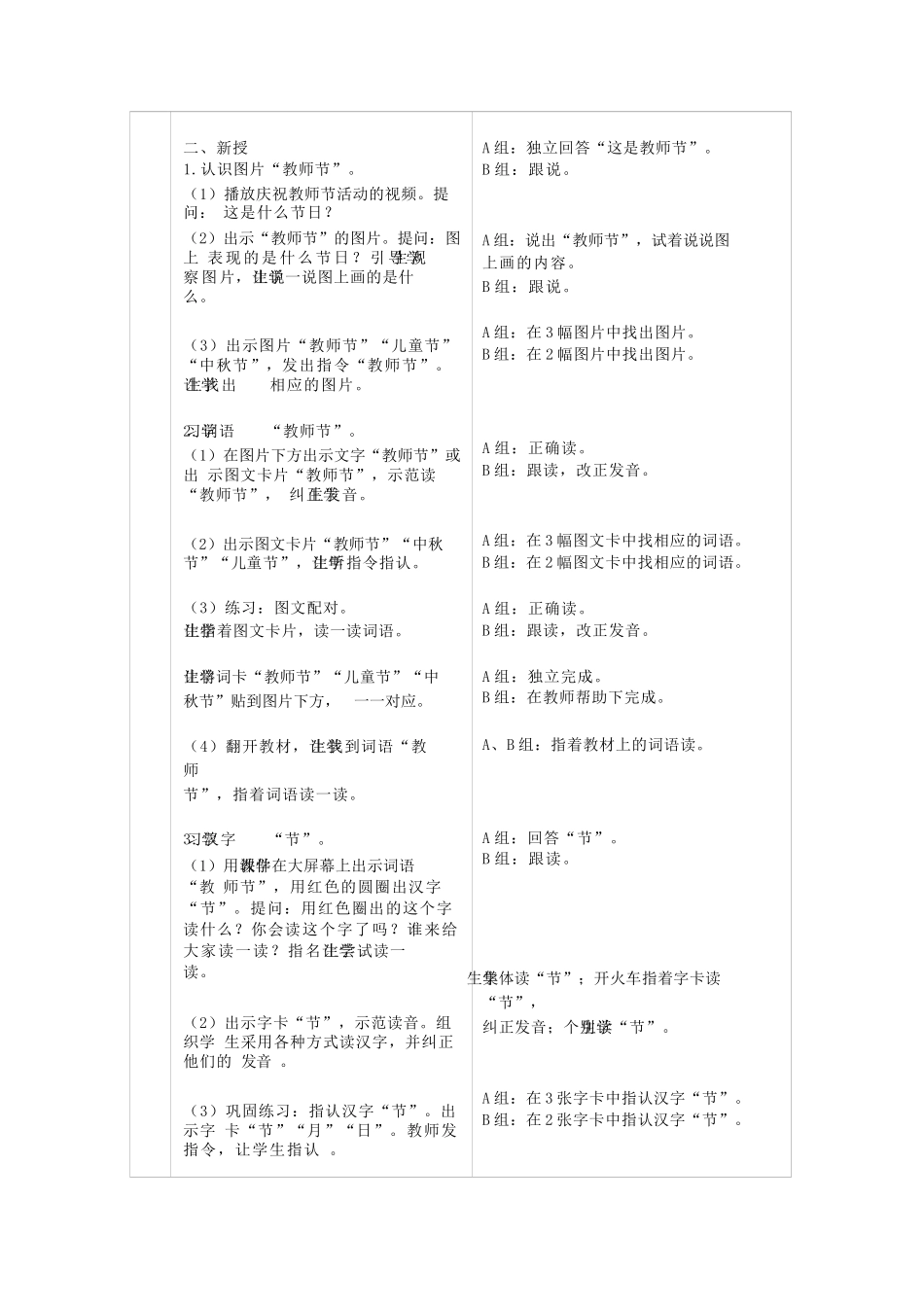 浙教版 人教版 培智生活语文三年级上册 部分教案（优化版）_第2页