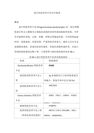进行性肌营养不良诊疗指南