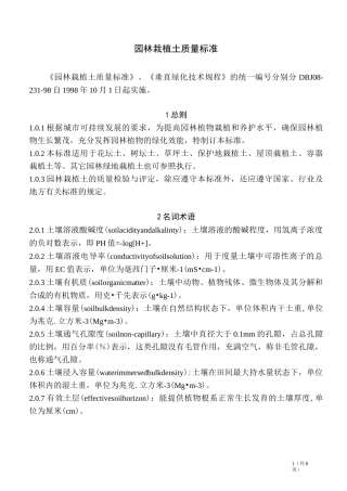 园林栽植土质量标准
