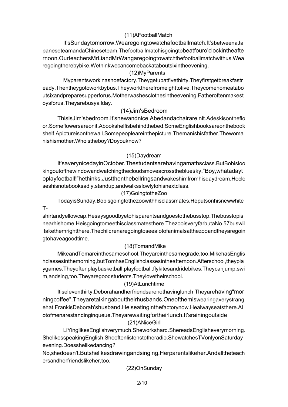 小学英语朗读材料_第2页