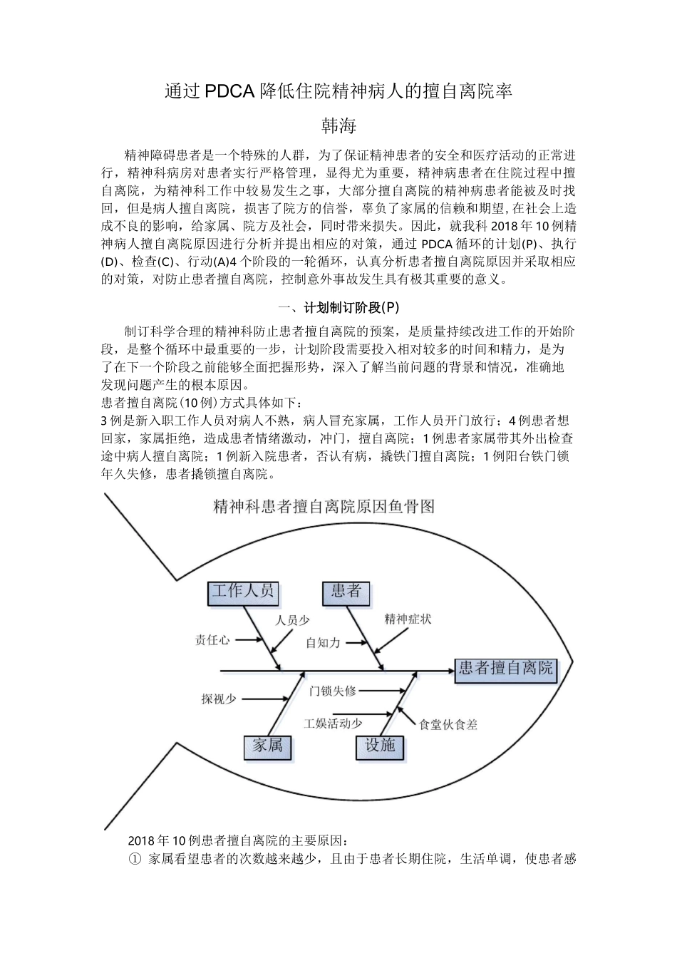 通过PDCA降低住院精神病人的逃跑率_第1页