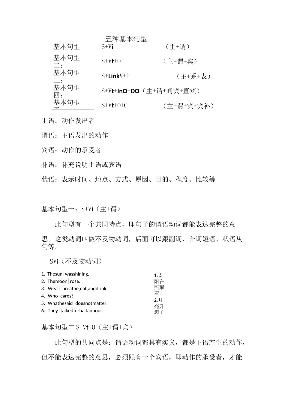 五种基本句型_第1页