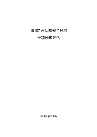 开切眼专项安全风险评估
