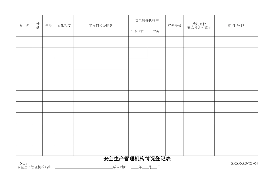 安全生产标准化所有记录表格格式_第3页