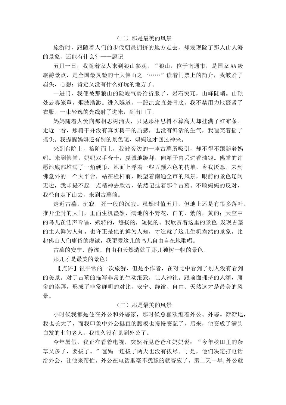 初中作文指导《那是最美的风景》_第3页