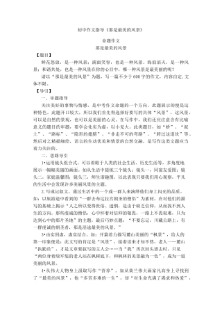 初中作文指导《那是最美的风景》