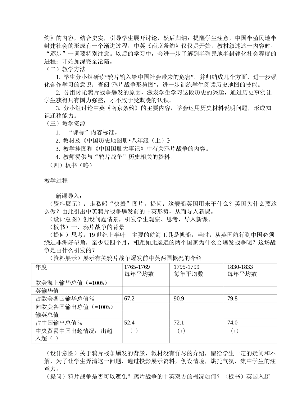 鸦片战争教学设计及反思_第2页