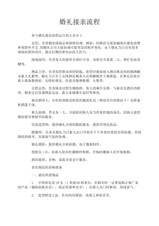婚礼接亲流程