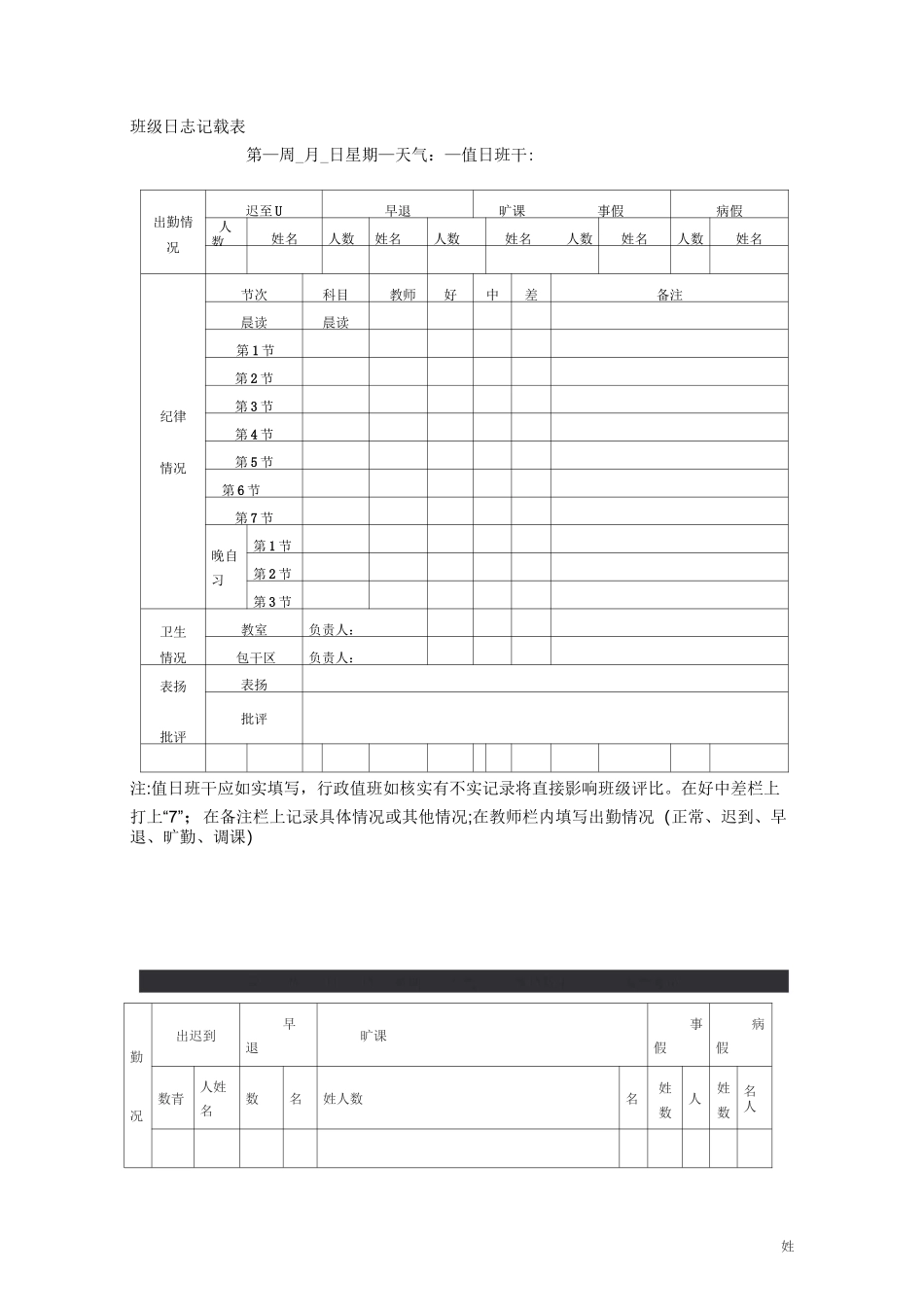 班级日志记载表_第1页