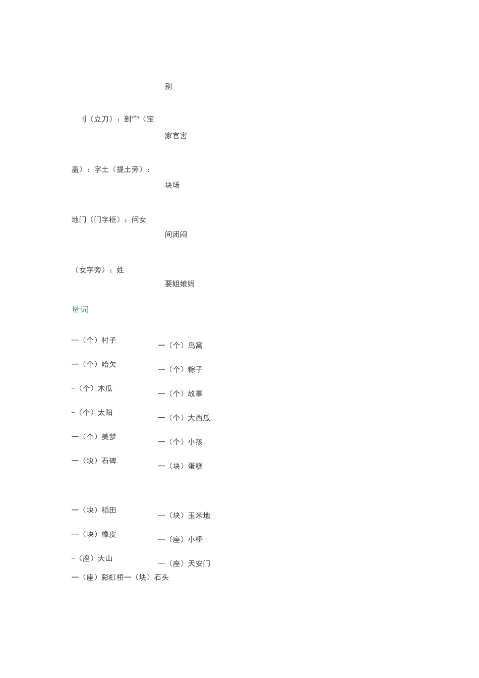 小学一二年级语文基础偏旁、量词、形近字汇总_第3页