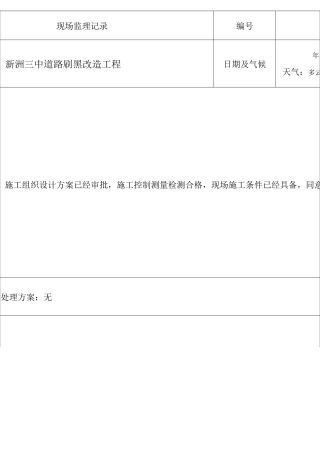 道路刷黑监理日志详细