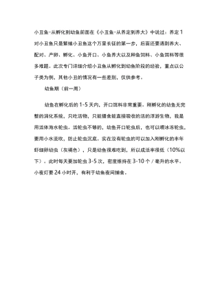 小丑鱼-从孵化到幼鱼