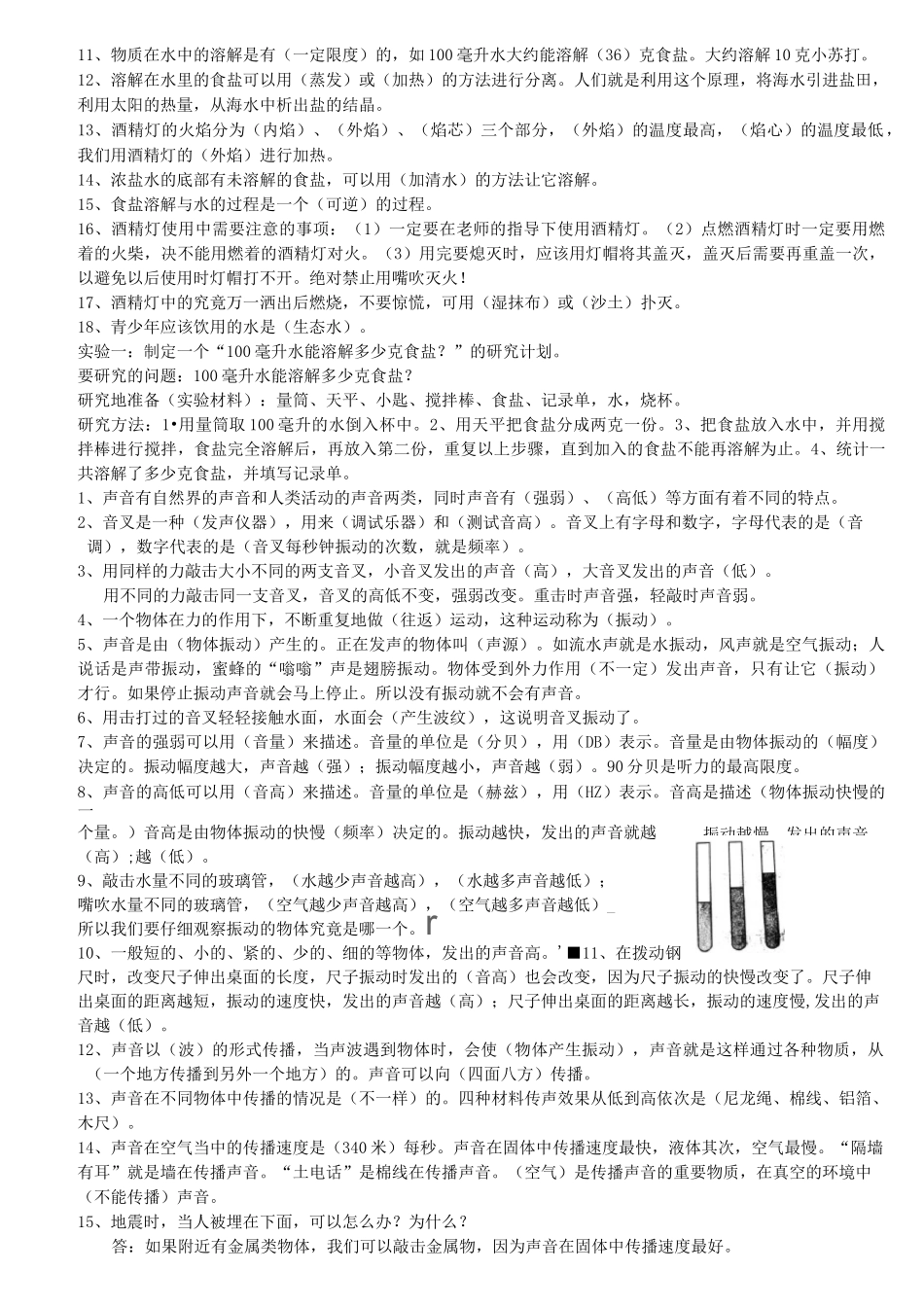 教科版四年级上册科学复习资料(精排)_第3页