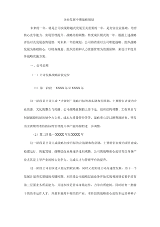企业发展中期战略规划