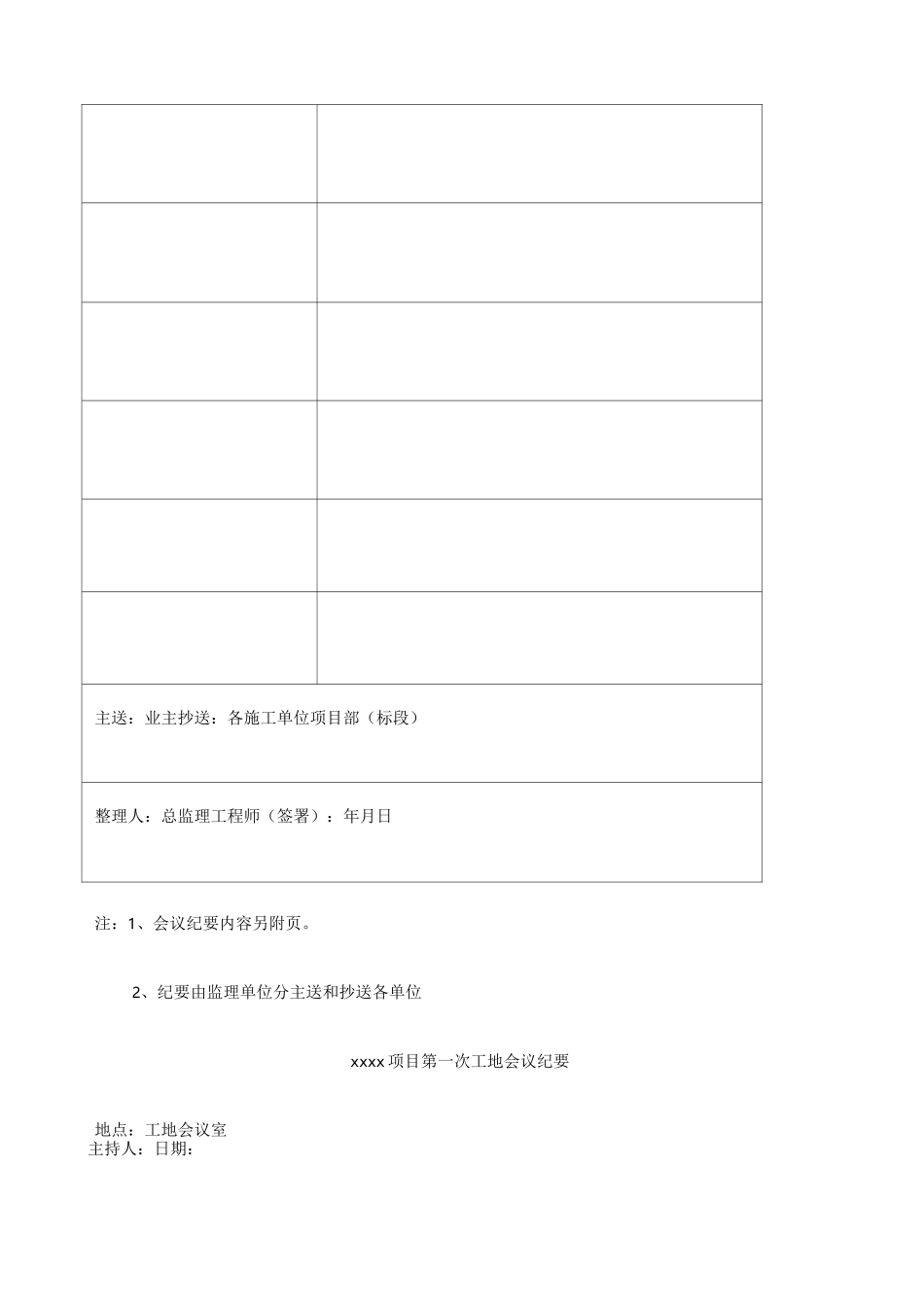 第一次工地例会纪要(范本)_第2页