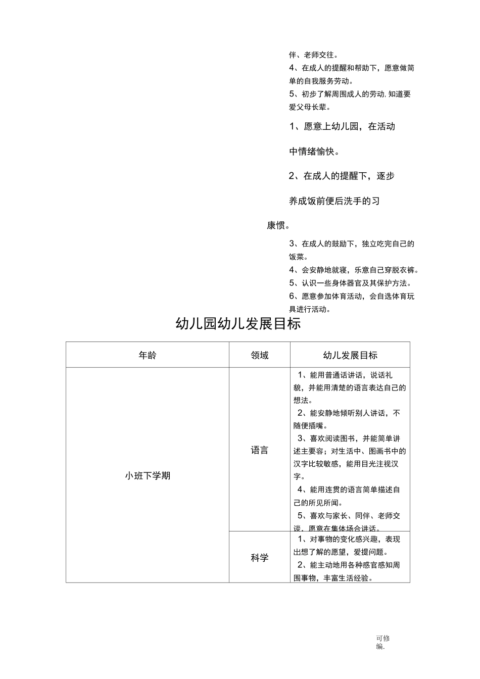 幼儿园各年龄阶段发展评价表_第2页