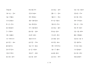 连加连减30以内加减法
