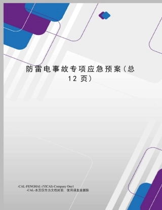 防雷电事故专项应急预案