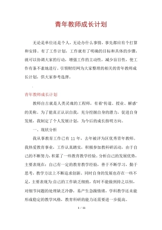 青年教师成长计划