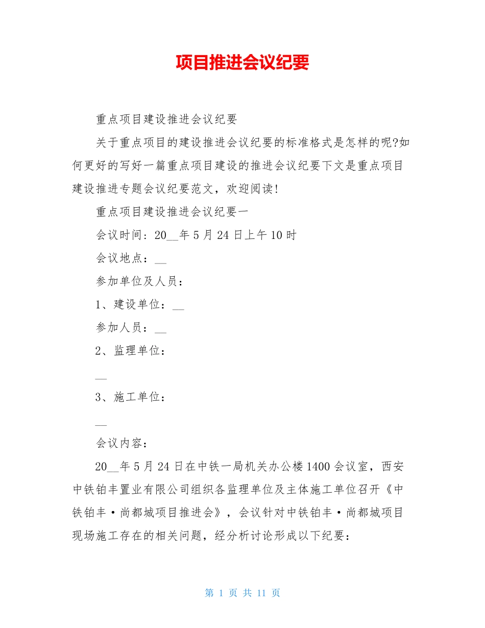 项目推进会议纪要_第1页