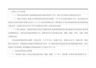 食品安全、卫生管理制度