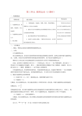 高中物理圆周运动教学案