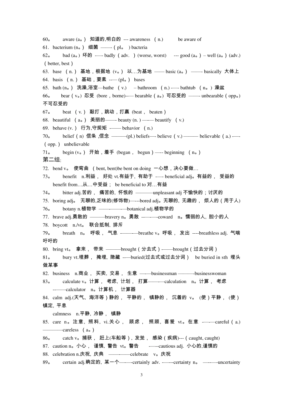 高考常用词汇词性转换_第3页