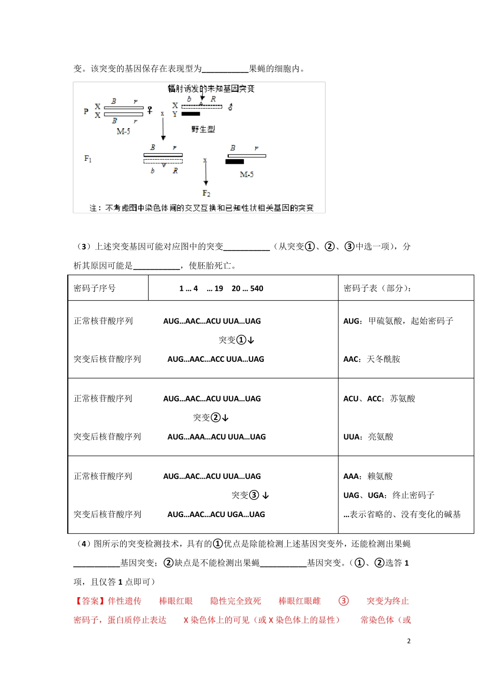 高考知识能力提升专题8  显性突变和隐性突变判断_第2页