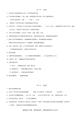 广州中考物理知识点