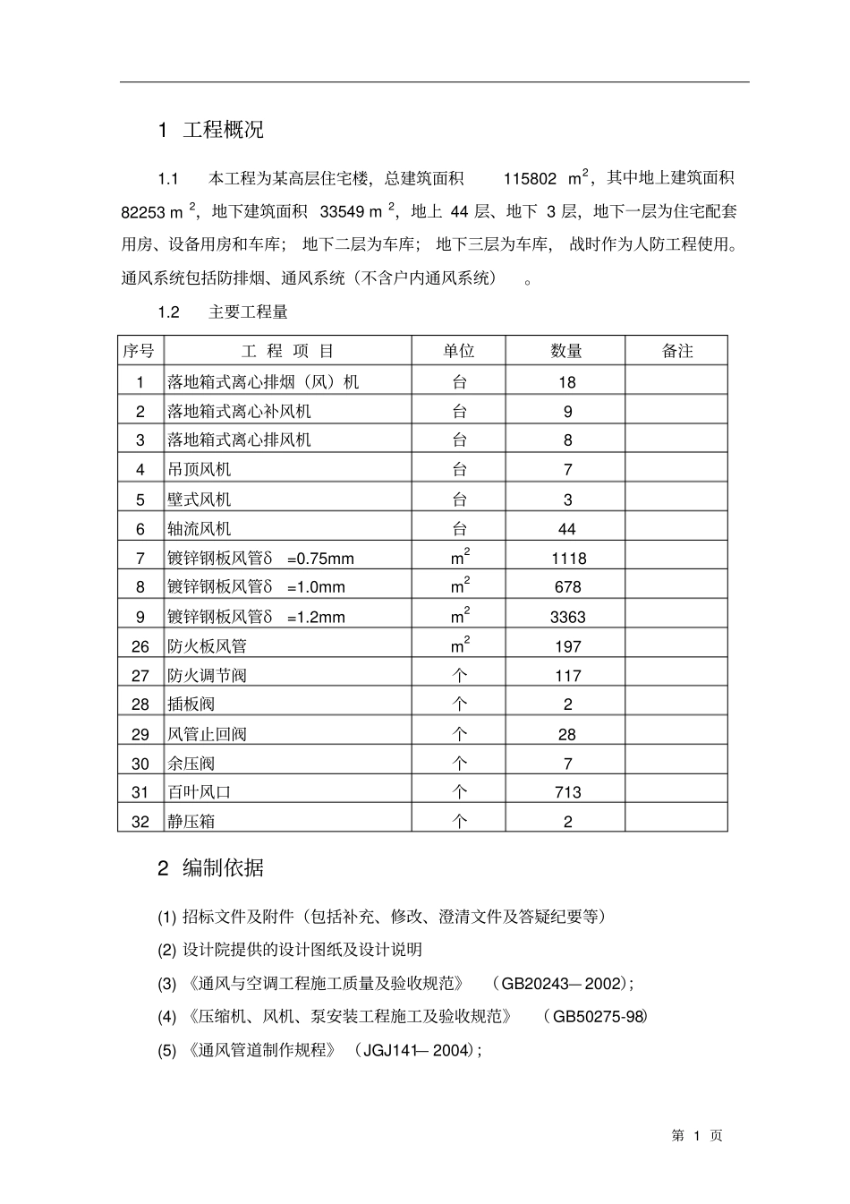广州某高层住宅建筑通风空调系统施工方案_第3页